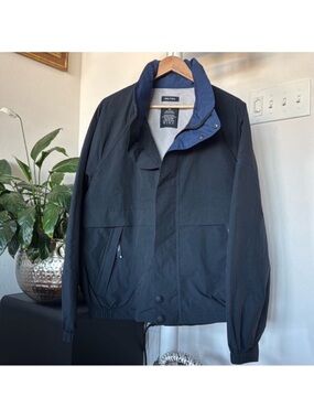 Nautica Men’s Windbreaker Jacket Sz XL Full zip Snap Navy Blue